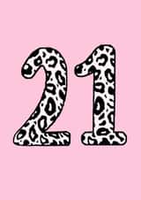 Classic Birthday Card - 21st - Pink- Leopard Print created by Beth Higgins Art