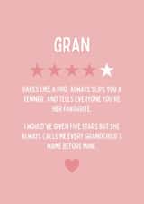 Cheeky Birthday Card - For Gran - Star Rating created by Blush Boulevard