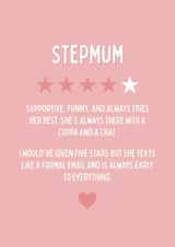 Cheeky Birthday Card - For Stepmum - Star Rating created by Blush Boulevard