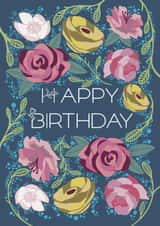 Pretty Birthday Card - Vintage Florals - For Her created by Holly Hudson-Smith