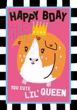 Cute Birthday Card - Guinea Pig - Lil' Queen created by Sanders de Roeper