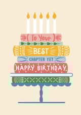 Classic Birthday Card - To Your Best Chapter Yet - Books created by Holly Hudson-Smith