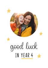 Personalised Good Luck Photo Card created by Kalm Lettering - Cute Good Luck Card - Year Four