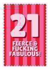 Classic Birthday Card - 21st - Fierce And Fabulous created by Blush & Blossom 