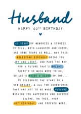 Traditional Birthday Card - For Husband - 40th created by The Stamford Press