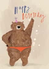 Cute Birthday Card - Party Bear created by Studio Snow