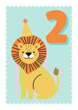 Cute 2nd Birthday Card - For Him - Lion created by Blush & Blossom