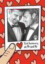 Personalised Anniversary Photo Card created by TeePee Creations - Cute Anniversary Card - 1st - Mr And Mr - Polaroid Photo