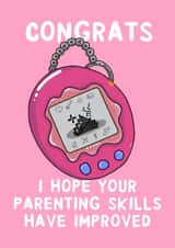 Funny New Bay Card - Tamagotchi created by Ginger Peach Design