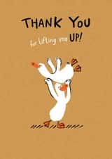 Cute Thank You Card - Thank You For Lifting Me Up! - Ducks created by Hew Ma