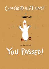 Cute Graduation Card - You Passed! - Duck created by Hew Ma