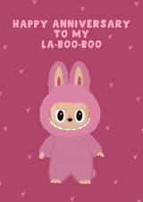 Cute Anniversary Card - Labubu - My Boo created by Pink Peach Cards