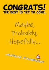 Funny Graduation Card - Danger Adulthood - Adulthood Hole - Best Is Yet To Come created by Sealed With A Pun