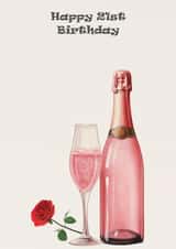 21st Birthday card for special friend or relative in a classic design created by NannieP