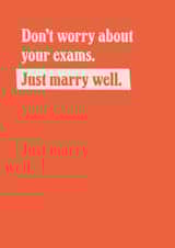 Funny Exams Card - Marry Well created by TWAAT Cards