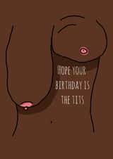 Birthday Funny tits boobs British dark skin created by PoppyDufrance