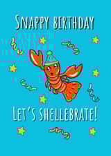 Cute Funny Birthday Card – Lobster pun – Let’s Shellebrate! created by Calina Ho