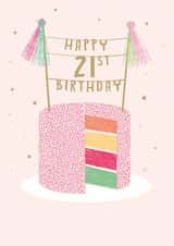Classic Birthday Card - 21st - Pink Cake created by Paper Yay