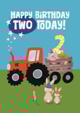 Cute Birthday Card - 2nd - Tractor created by Giddy Kipper