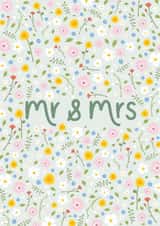Pretty Wedding Card - Mr & Mrs - Ditsy Florals created by Fliss Muir