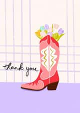Pretty Thank You Card - Floral Cowboy Boot created by Fi Moszoro