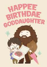 Cute Birthday Card - For Goddaughter - Harry Potter - Happee Birthdae created by Cardology