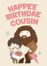 Cute Birthday Card - For Cousin - Harry Potter - Happee Birthdae created by Cardology