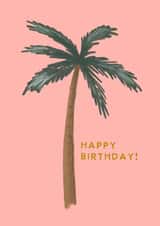 Tropical Happy Birthday Party Palm Tree - Coral Pink created by This Wild Soul