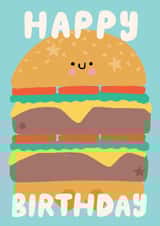 Cute Birthday Card - Smiley Burger created by by Rosie Banton
