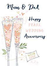 Traditional Anniversary Card - 30th - Pearl - Parents created by Katie Phythian Design