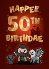 Cute Birthday Card - 50th - Harry Potter created by Cardology