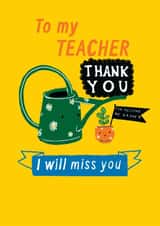 Cute Thank You Card - For Teacher - Watering Can created by Rosie & Radish