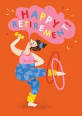 Funny Retirement Card - Exercise - Hula Hooping created by Emily Nash Illustration