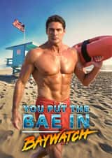Funny Birthday/Anniversary Card - Baywatch - David Hasselhoff created by Shower Thoughts