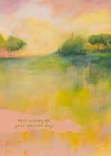 Arty Birthday Card - Sunset Landscape created by Heidi Clawson Art