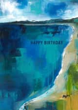 Arty Birthday Card - Coastal Landscape Painting created by Heidi Clawson Art