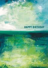 Arty Birthday Card - Abstract Sea Painting created by Heidi Clawson Art