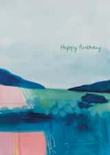 Arty Birthday Card - Abstract Landscape created by Heidi Clawson Art