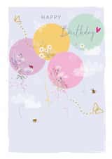 Classic Birthday Card - Meadow Flowers - Bees and Butterflies created by SABIVO Design by Sabina