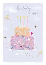 Classic Birthday Card - For Her - Cake, Bees and Ladybird created by SABIVO Design by Sabina