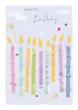Classic Birthday Card - Birthday Candles - Bees and Butterflies created by SABIVO Design by Sabina