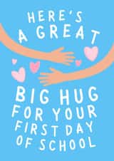 Cute Good Luck Card - First Day Of School - Big Hug created by original fox designs