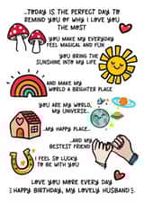 Cute Birthday Card - For Husband - Why I Love You The Most created by Lyndsay Moon