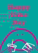 Cute Birthday Card - Happy Cake Day - Smiley Blob created by OBJECTABLES