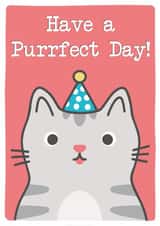 Funny Cat Birthday Card - Have a Purrfect Day! created by Knick Knack Crafts