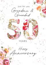 Classic Anniversary Card - Grandma & Grandad - 50 Years Anniversary - Floral created by Rebecca Prinn