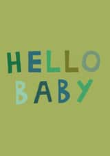 Classic New Baby Card - Hello Baby - Unisex created by Fiona Fawcett