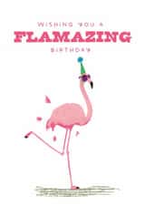 Funny Birthday Card - Party Flamingo created by badgerbee design