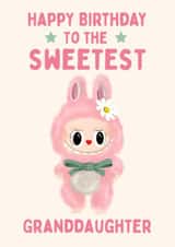 Cute Birthday Card - Sweetest Granddaughter - Labubu Doll created by Hello Fridays Studio