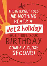 Funny Birthday Card - Jet2 Holiday created by Running with Scissors